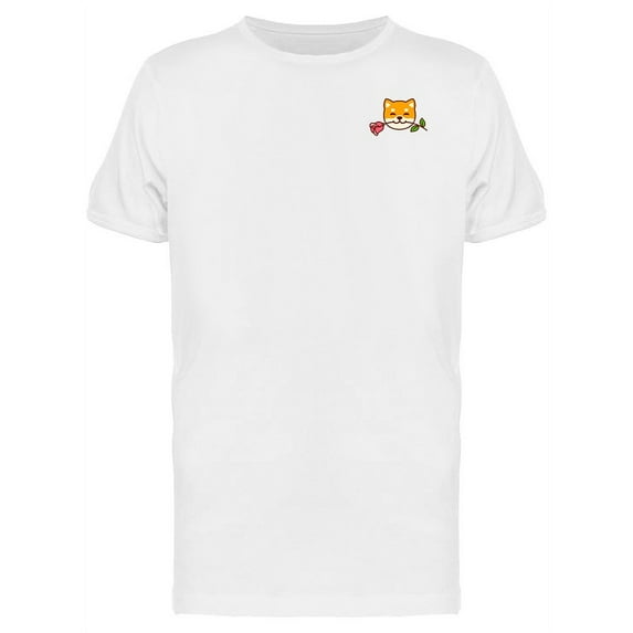 Cute Shiba Inu With Rose T-Shirt Men -Image by Shutterstock, Male Small