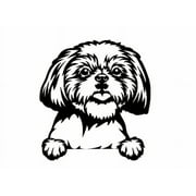 Cute Shih Tzu Car Decal, Silhouette Decal Window Cling Graphic, Pup on Board Car Sticker, Peeking Dog Car Sticker Window Decals Anime, Cute Vinyl Decor