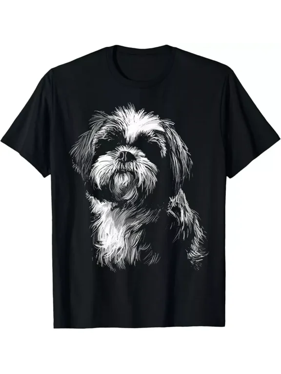 Cute Shih Tzu Dog Lover T-Shirt – Animal Pet Art Graphic Unisex Tee