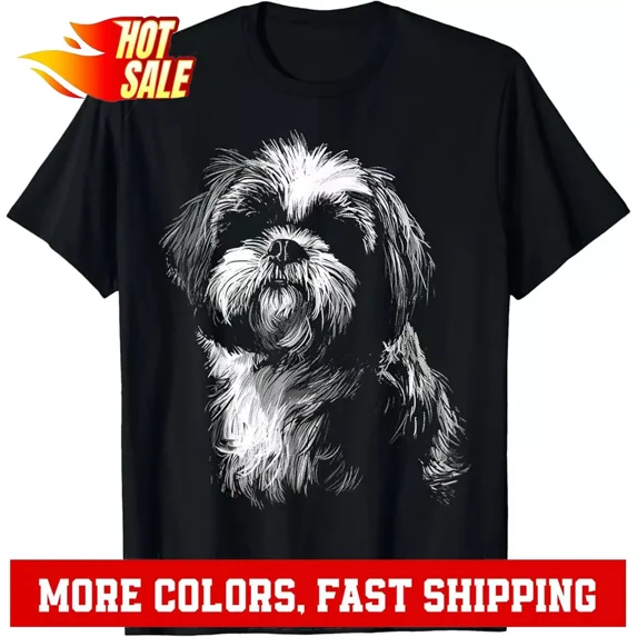 Cute Shih Tzu Dog Lover T-Shirt � Animal Pet Art Graphic Unisex Tee