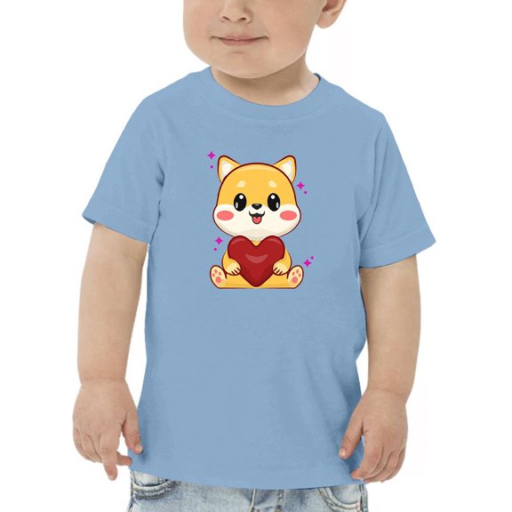 Cute Shina Inu W Heart T-Shirt Toddler -Image by Shutterstock, 3 Toddler