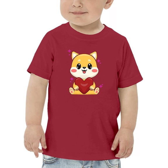 Cute Shina Inu W Heart T-Shirt Toddler -Image by Shutterstock,  4 Toddler