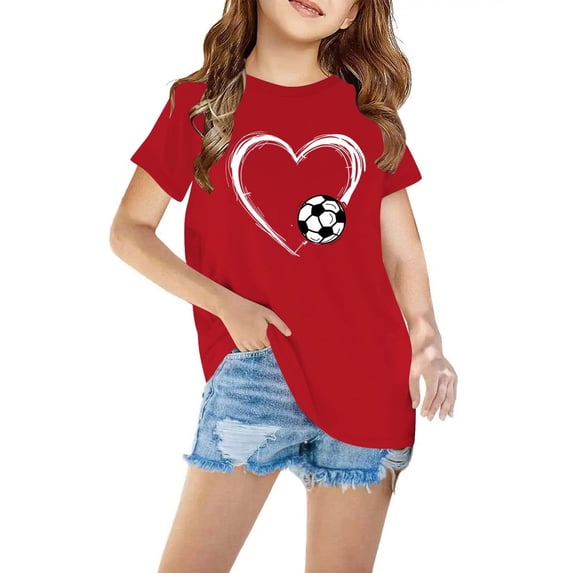 Cute Shirts for Teens Girls Trendy Round Neck Tshirt Kids Short Sleeve Shirts Boys Girl Printed Shirt Girls Blouses Size 8-10 reorders