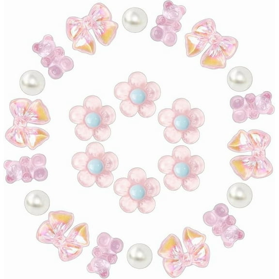 Cute Shoes Charms for Girls and Women - Beach Cute Cartoon Shoe Charms with Flower & Gummy Bear Designs, Perfect for Party, Birthday Gift and Daily Wear