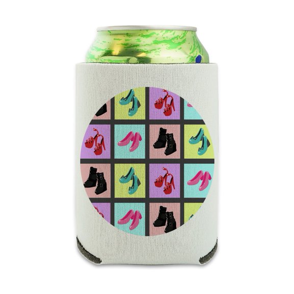 Cute Shoes Pattern Heels Boots Wedges Maryjanes Set Can Cooler - Drink Sleeve Hugger Collapsible Insulator - Beverage Insulated Holder