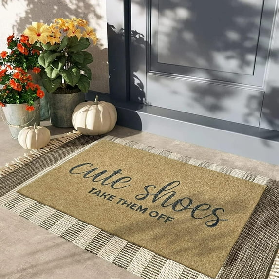 Cute Shoes TAKE Them Off Mats for Front Door Entry Front Porch Doormat Non-Slip Carpet Rugs Floor Mat Decorative for Home Bathroom Kitchen Indoor 16x24 Inch