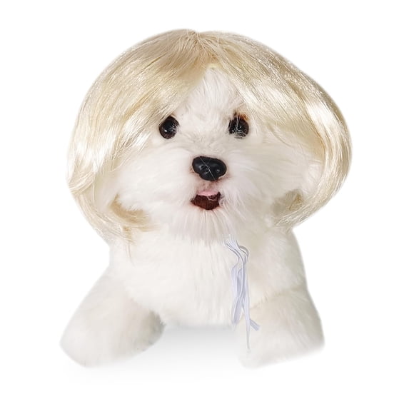 Cute Short Hair Wig Pet Headband, Funny Pet Wig Hair Accessories for Dogs & Cats, Funny Pet Wig Headband for Dogs & Cats – Cute Costume Accessory for Photos, Parties & Holidays (G)