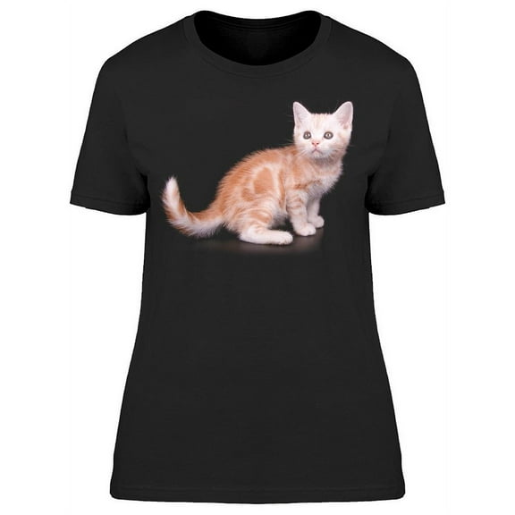 Cute Short-hair Kitten Sits T-Shirt Women -Image by Shutterstock, Female Large