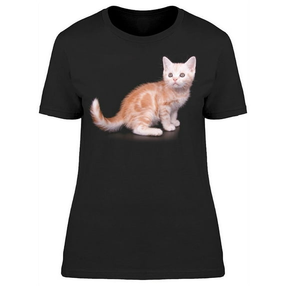 Cute Short-hair Kitten Sits T-Shirt Women -Image by Shutterstock, Female XX-Large