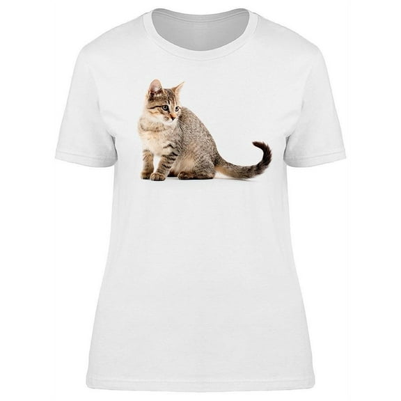 Cute Shorthair Cat: Sitting T-Shirt Women -Image by Shutterstock, Female Medium