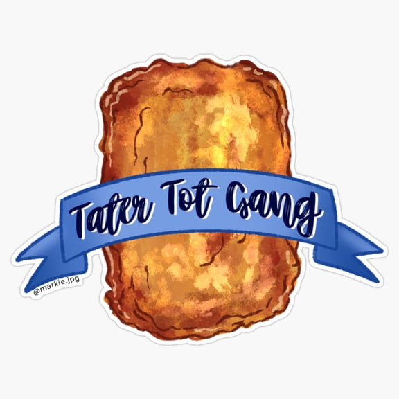 Cute Shredded Potato Tater Tot Gang Fast Food Diner Side Crispy Snack Pattern Decal For Lunchbox Sticker