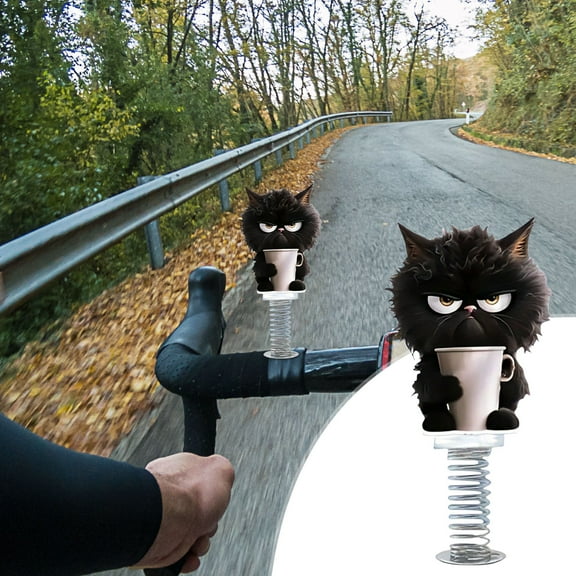 Cute Shy Kitty Bobblehead for Car Dashboard - 2D Flat Acrylic Wobbly Cat Decor with Spring, Fun Desk Toy and Home Office Accessory for Cat Lovers (Spring Motion Decoration)