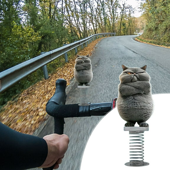 Cute Shy Kitty Bobblehead, Wobbly Spring Motion 2D Acrylic Decoration for Car Dashboard Office Desk(D)