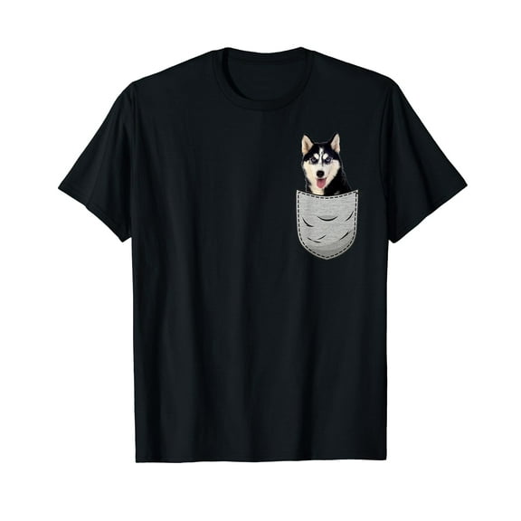 Cute Siberian Husky Sibe Chukcha for dog lovers pocket owner T-Shirt