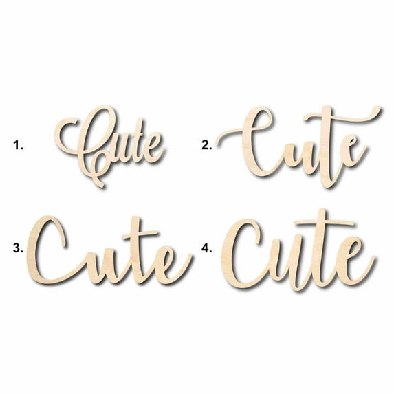 Cute Sign Unfinished Wood Cutout Home Decor DIY Option 1- 42" Wide / 1/2"