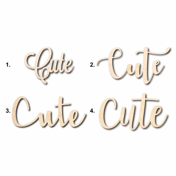 Cute Sign Unfinished Wood Cutout Home Decor DIY Option 3- 20" Wide / 1/2"