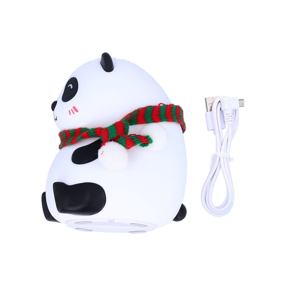 Cute Silicone Night Light for Kids, Portable Panda Baby Lamp with USB Charging, Multicolor Dimmable LED Nightlight for Bedroom and Nursery Decor (5.5 x 4.7 x 4.3 inches)