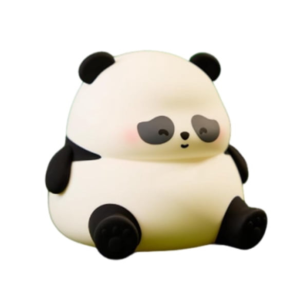 Cute Silicone Squishy Panda Night Light, Tap Control 3-Level Dimmable Warm LED Desk Lamp, Rechargeable Touch Nursery Glow Light for Bedroom, Adorable Gift for Boys Girls Panda Lovers
