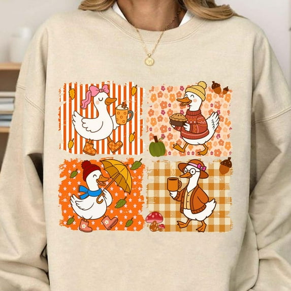 Cute Silly Goose Autumn Sweatshirt, Funny Autumn Goose Sweatshirt, Floral Goose Sweatshirt, Boho Floral Sweatshirt, Silly Goose on The Loose Sweatshirt, Pumpkin Season Sweatshirt.