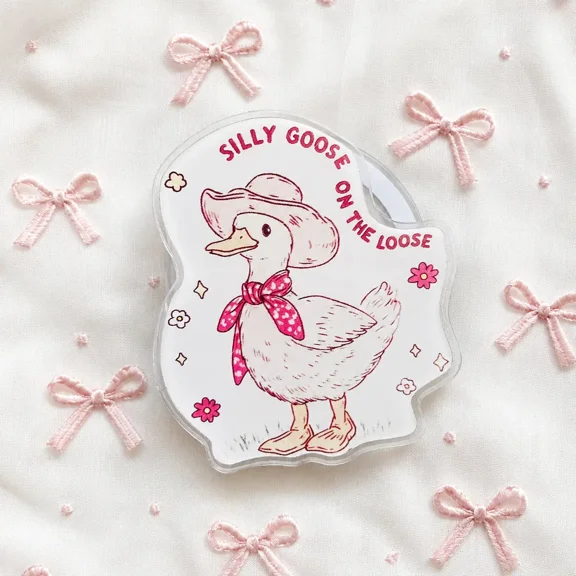 Cute Silly Goose Magsafe Phone Grip  Magnetic & Kickstand  Coquette Animal iPhone Accessory