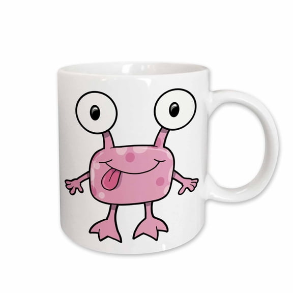 3drose, Cute Silly Monster Sticking Out Tongue, 15oz Mug