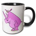 thumbnail image 1 of 3drose, Cute Silly Pink Rhino Rhinoceros Cartoon, 15oz Two-tone Black Mug, 1 of 6