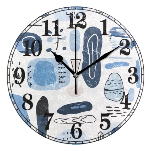 Cute Simple Line Abstract Style Silent Wall Clock 10" Non-Ticking Battery Clock
