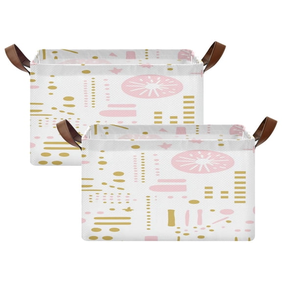 Cute Simple Pattern Design 16.9x11.4x10in Foldable Open Home Storage Bins Durable Water Resistant Shelf Baskets