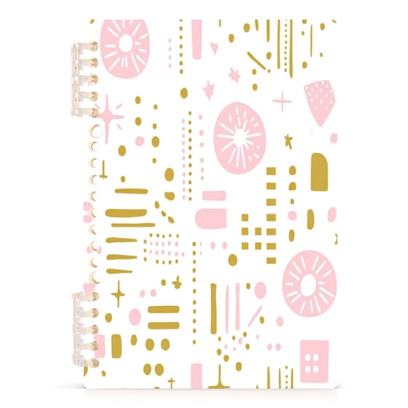 Cute Simple Pattern Design A5 8.3x5.7in PP Notebook, Adjustable Rings, 60 Sheets, Diary or Journey Note