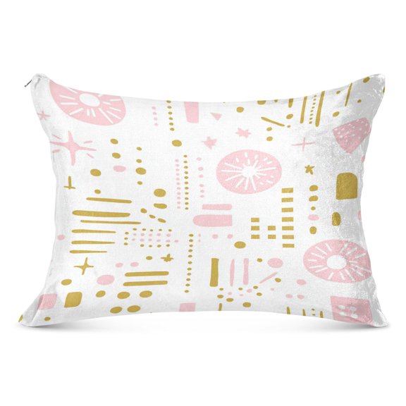 Cute Simple Pattern Design Soft Plush Pillow Cover, Zippered Design, Comfortable for Bedroom and Sofa