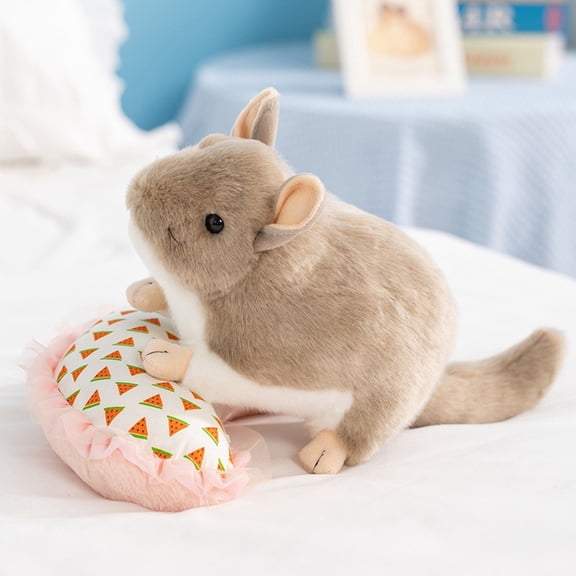 Cute Simulation Chinchilla Plush Toy Stuffed Animal Doll Soft Plushie For Teens & Decor Gift