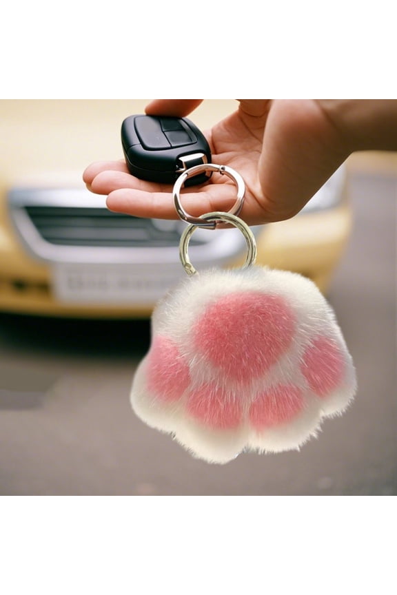 Cute Simulation Mink Soft Fluffy Doll Keychain, Adorable Fluffy Animal Backpack Hanging Decoration, Birthday Gift for Kids Girlfriend Lover