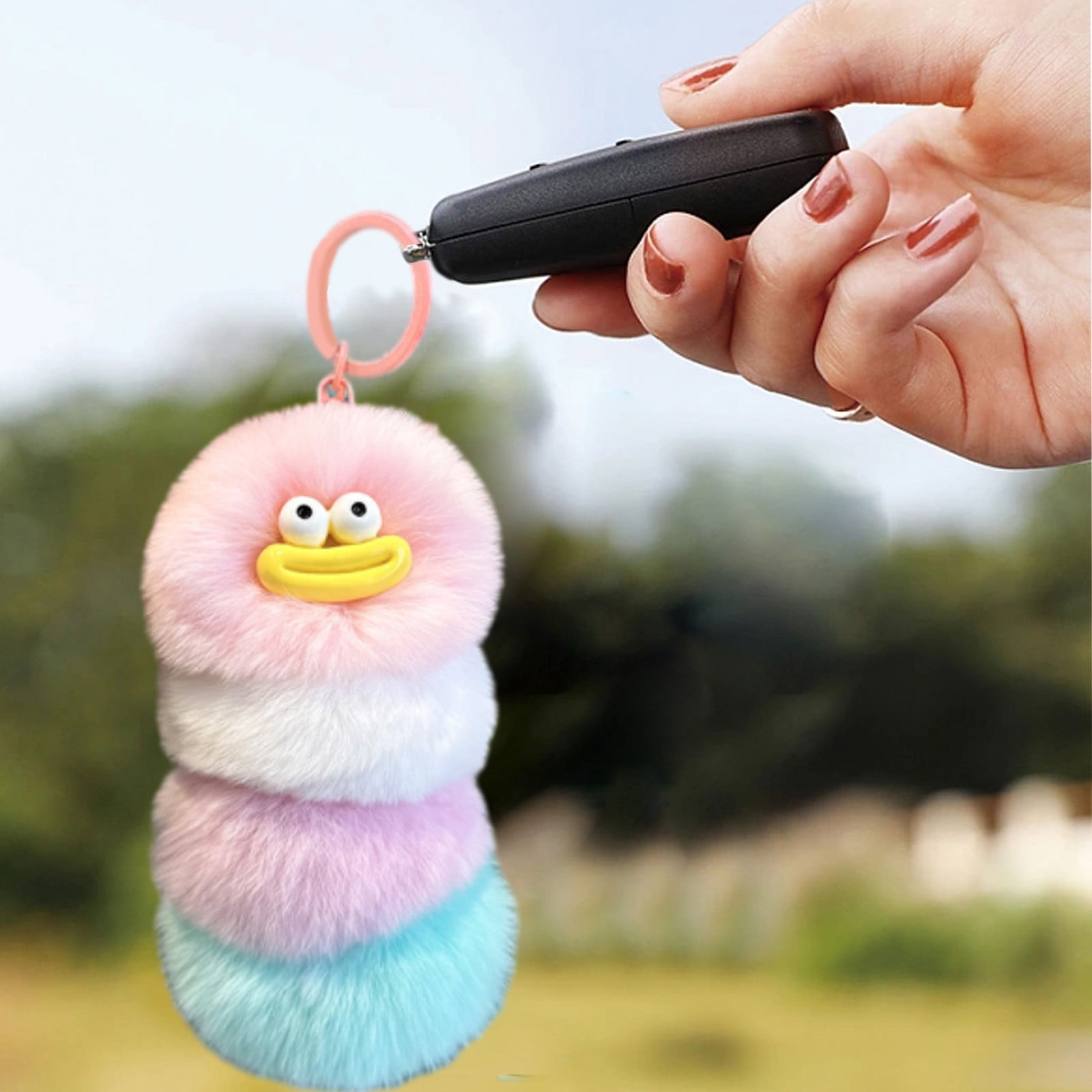 Cute Simulation Mink Soft Fluffy Doll Keychain, Adorable Fluffy Animal ...