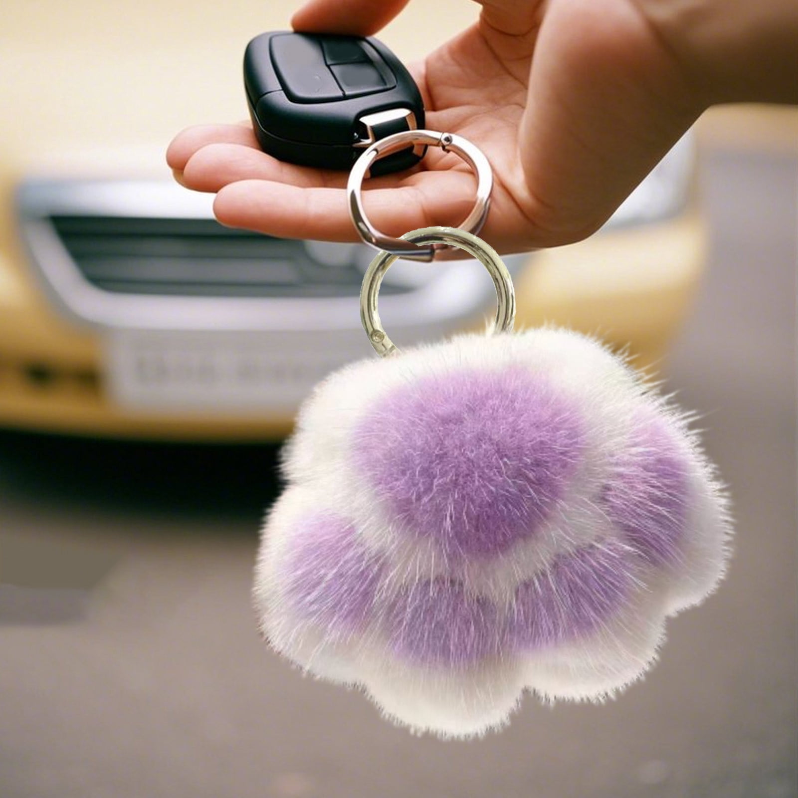 Cute Simulation Mink Soft Fluffy Doll Keychain, Adorable Fluffy Animal ...