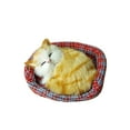 thumbnail image 1 of Cute Simulation Sounding Sleeping Cat Plush Mat Toy with Nest Kid Children Gift, 1 of 5