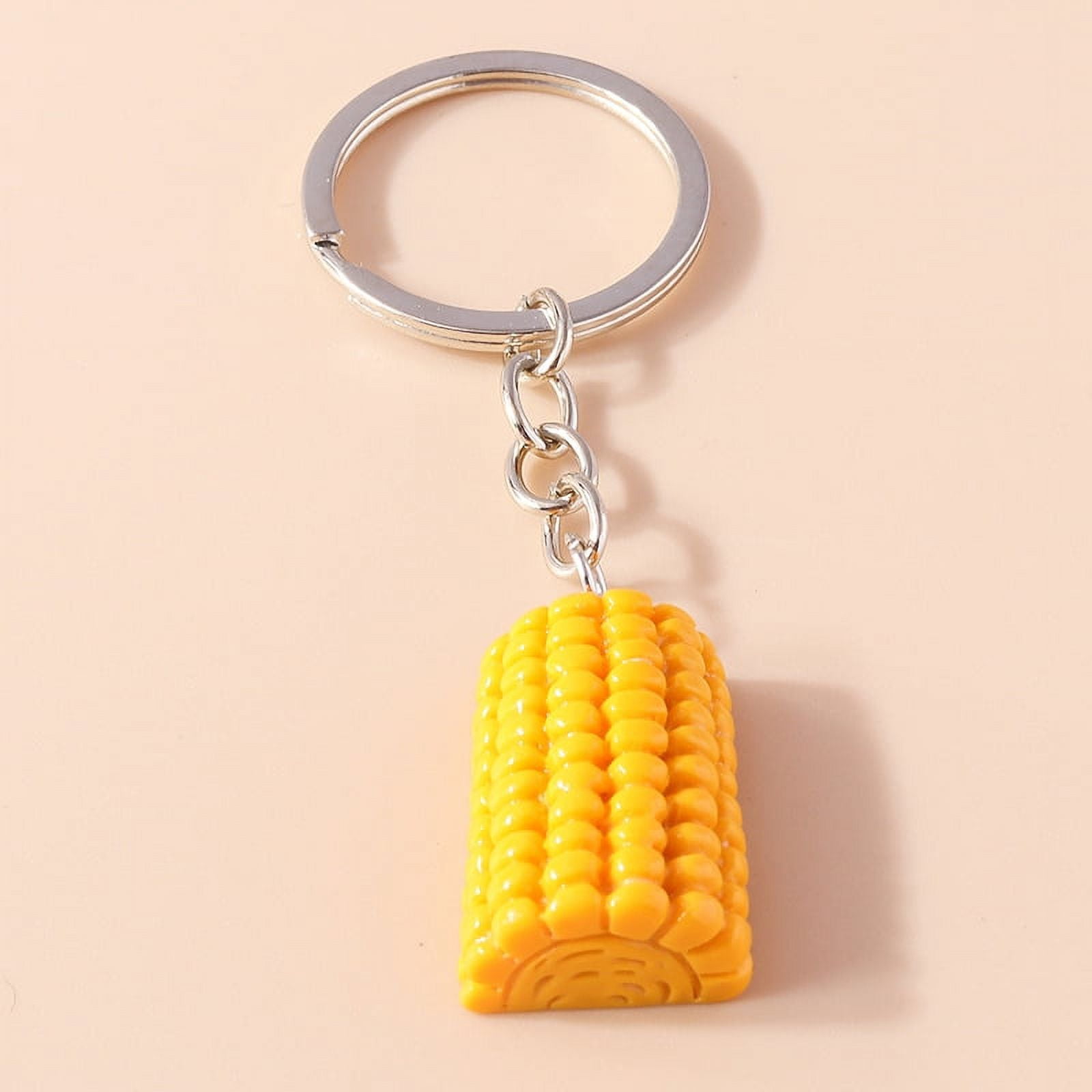 Cute Simulation Vegetable Keychains Resin Food Corn Charms Keyrings ...