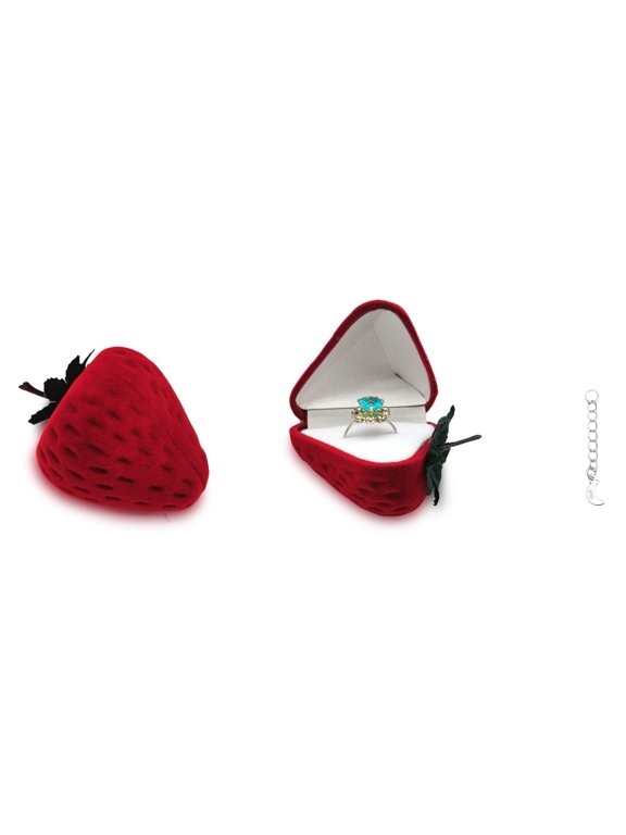 ute Single Ring Box with Silver Moon DIY Small Chain, Miniature Jewelry Case Cartoon Delicate Plush Small Box For Jewelry Gift Decor Storage (White Shell)