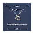 thumbnail image 1 of Cute Sister in law Gifts, Hardworking Sister-in-law, Brilliant Love Dancing Necklace For Little Sister, Jewelry From Sister, Funny sister in law gift ideas, Gag gifts for sister in law, Novelty gifts, 1 of 5