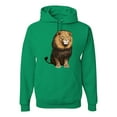 thumbnail image 1 of Cute Sitting African Lion Fashion Graphic Hoodie Sweatshirt, Kelly, Large, 1 of 1
