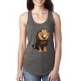 thumbnail image 1 of Cute Sitting African Lion Fashion Ladies Racerback Tank Top, Dark Grey, Large, 1 of 1