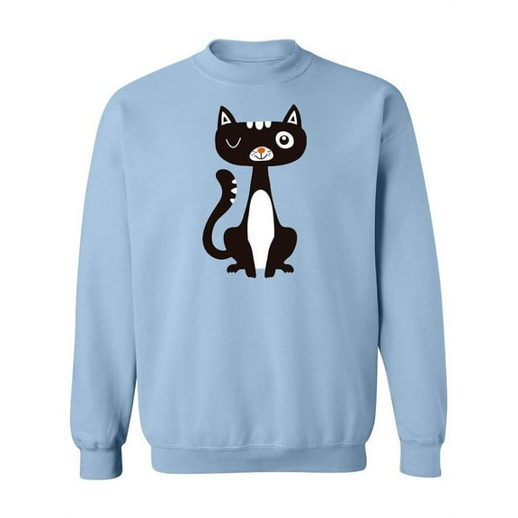 Cute Sitting Cat Design Sweatshirt Women -Image by Shutterstock, Female Medium