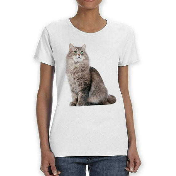 Cute Sitting Kitten. T-Shirt Women -SPIdeals Designs, Female x-Large