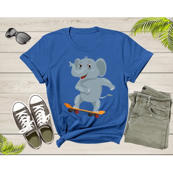 Cute Skateboarding Big Elephant Animal for Men Women Boys Girls T-Shirt Men Skateboarder Elephant Lover Gift T Shirt Graphic Tshirt