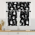 thumbnail image 1 of Cute Skeleton Ghost Kitchen Curtains with Valance and Tier Sets 36 Inch, 3 Pieces Halloween Autumn Rod Pocket Drapes Window Treatment Curtains for Kitchen Over Sink Dining Room Decor, 1 of 6