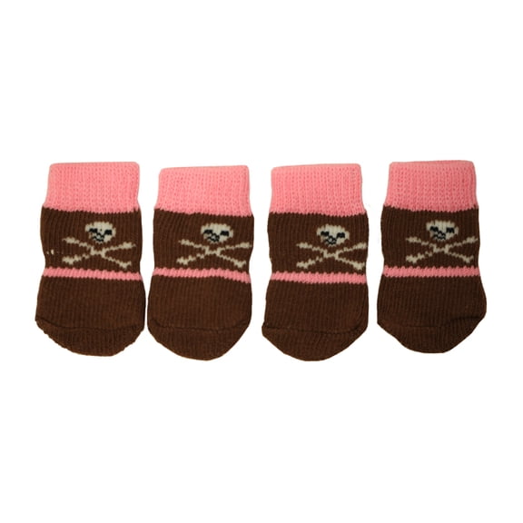 Cute Skull Design Anti-Slip Dog Socks for Clean & Comfy Paws Puppy Cat 4pcs