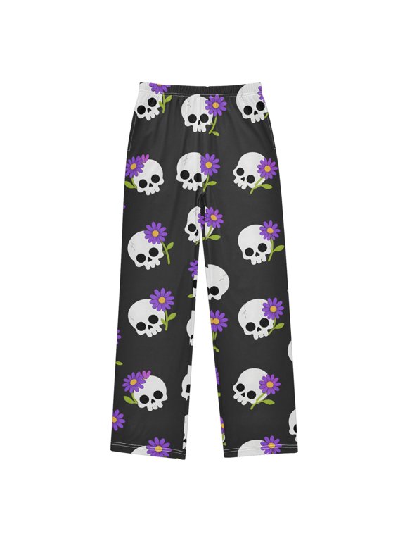Cute Skull Head Kids Pajama Pants Boys Pjs Bottoms Sleepwear Lounge X-Large