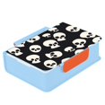 Cute Skull Heads Blue Lunch Box with Handle 3 Compartments BPA Free