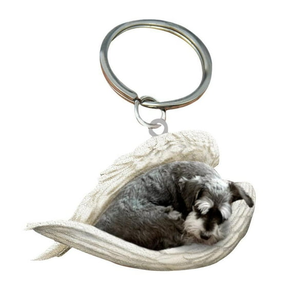 Cute Sleeping Angel Dog Pendant Keychain Suitable for Cars Backpacks Christmas Trees and Birthday Gifts