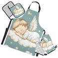 thumbnail image 1 of Cute Sleeping Angels Clouds Stars Apron Set with Oven Mitts Pot Holders Set of 5 Kitchen Stuff Accessories, 1 of 6