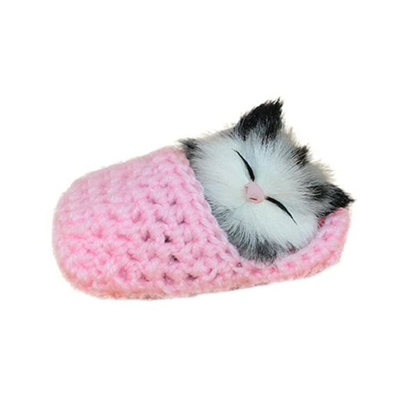 Cute Sleeping Cat Toy Sounding Soft Stuffed Animal for Kids Girls Boys Home
